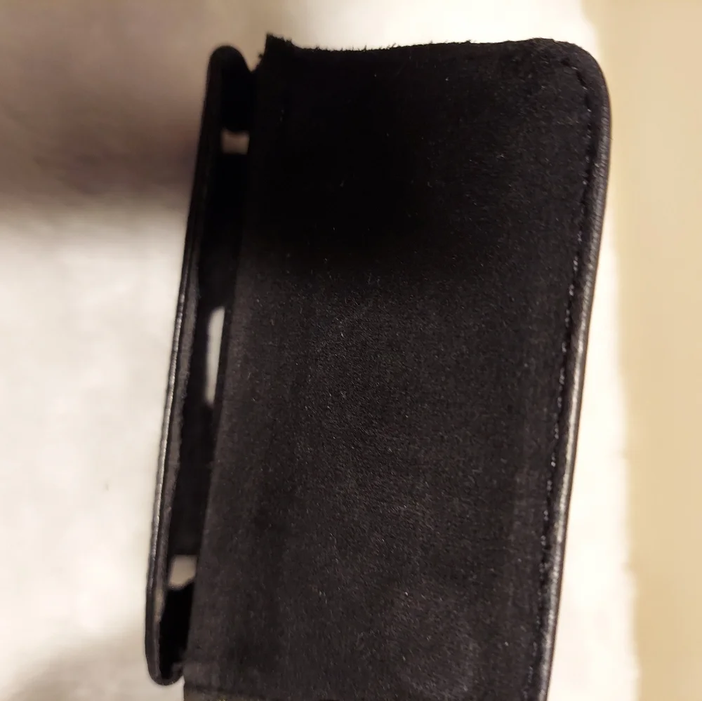 Leather clip phone case.